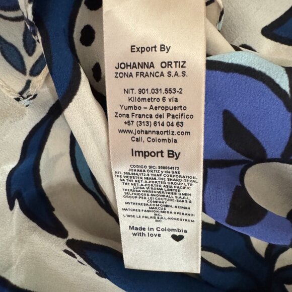 Johanna Ortiz Magic Floral Twist Pareo In China Blue Scarf Sarong Wrap - Picture 9 of 10